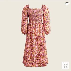 NWT JCrew Smocked puff-sleeve dress in faded floral